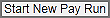 Start new pay run button